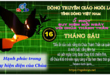 Ngày 16/06 – HẠNH PHÚC TRONG SỰ HIỆN DIỆN CỦA CHÚA