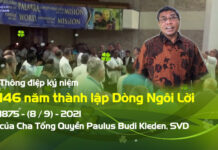 Thông điệp Cha Tổng Quyền P. Budi Kleden, SVD nhân dịp sinh nhật 146 năm của Dòng Ngôi Lời