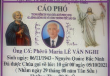 AI TÍN: Ông cố Phêrô Maria Lê Văn Nghi (thân phụ của Lm. Phêrô Lê Trung Phước, SVD)