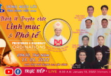 THÁNH LỄ TRUYỀN CHỨC LINH MỤC và PHÓ TẾ * 08h30′, 13/01/2022