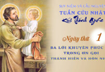 NGÀY THỨ 1: GIUSE – MẪU GƯƠNG TRONG ƠN GỌI THÁNH HIẾN VÀ HÔN NHÂN * TUẦN CỬU NHẬT KÍNH THÁNH GIUSE