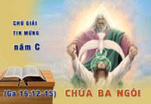 Chú Giải Tin Mừng Lễ Chúa Ba Ngôi, năm C (Ga 16,12-15)