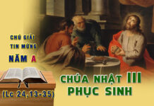 Chú Giải Tin Mừng Chúa Nhật III Phục Sinh, Năm A (Lc 24,13-35)