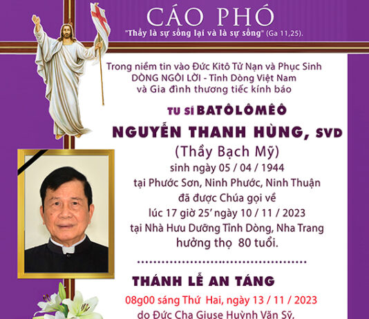 AI TÍN: Tu sĩ Batôlômêô Nguyễn Thanh Hùng, SVD (Thầy Bạch Mỹ)