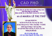 AI TÍN: Bà Cố Maria Lê Thị Thử (Thân mẫu Lm. Giuse Nguyễn Văn Dũng, SVD)
