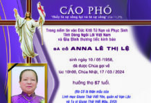 AI TÍN: Bà cố Anna Lê Thị Lệ (Thân mẫu của Tu sĩ Giuse Thái Viết Mậu, SVD…)