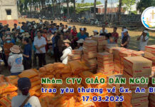 Nhóm CTV Giáo dân Ngôi Lời trao yêu thương về Gx. An Bình