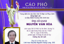 CÁO PHÓ: Ông Cố Giuse Nguyễn Văn Hòa (thân phụ Lm. Giacôbê Nguyễn Hoàng Long, SVD – Latvia)