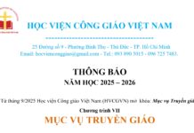 Khóa học Mục vụ Truyền giáo 2025 tại HVCGVN