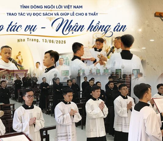 TRAO TÁC VỤ ĐỌC SÁCH VÀ GIÚP LỄ CHO 8 THẦY DÒNG NGÔI LỜI