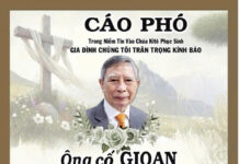 XIN CẦU CHO LINH HỒN ÔNG CỐ GIOAN NGUYỆN TRỌNG NGUYÊN