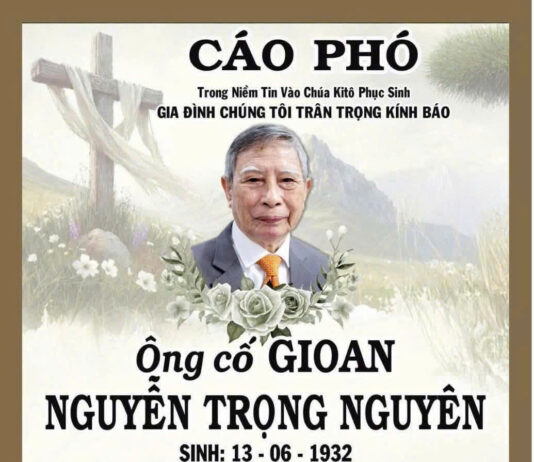 XIN CẦU CHO LINH HỒN ÔNG CỐ GIOAN NGUYỆN TRỌNG NGUYÊN