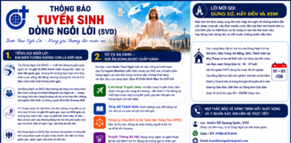 THÔNG BÁO TUYỂN SINH ƠN GỌI DÒNG NGÔI LỜI