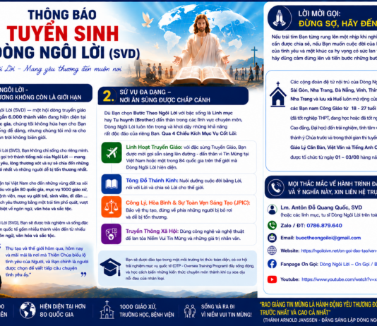 THÔNG BÁO TUYỂN SINH ƠN GỌI DÒNG NGÔI LỜI