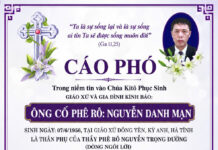 XIN CẦU CHO LINH HỒN ÔNG CỐ PHÊRÔ
